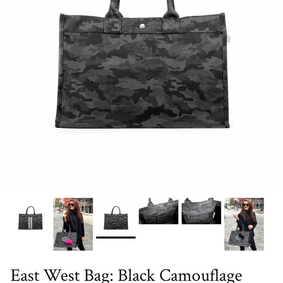 Designer Quilted Koala canvas tote with detachable crossbody strap! 💀Skull/Camo - Picture 8 of 8